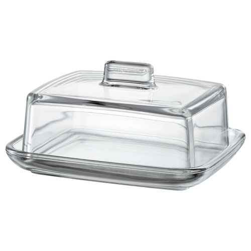 Маслёнка IKEA VITROCKA, бесцветная, стеклянная, с крышкой, 7х12х14 см бесцветный