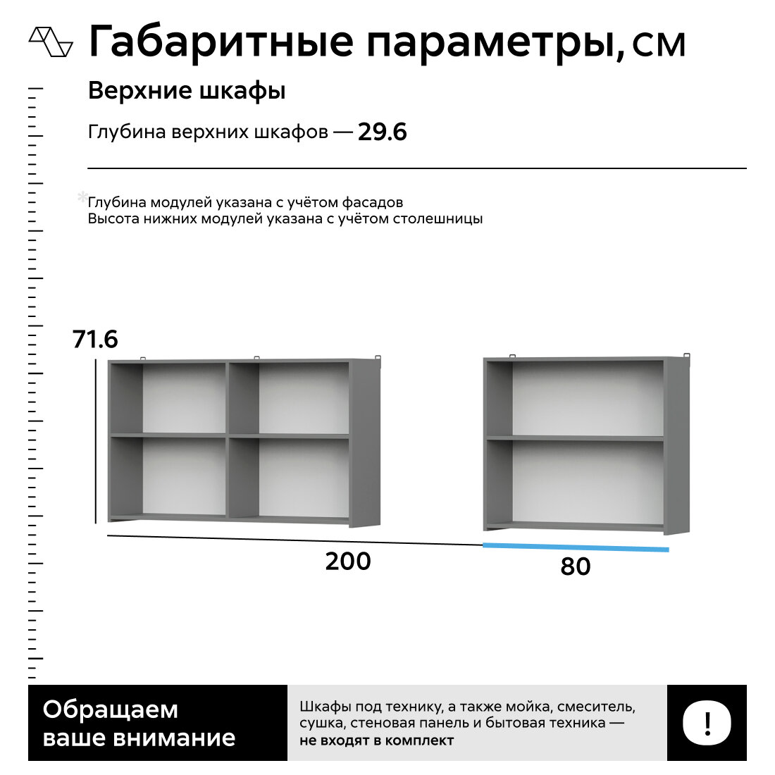 Кухонный гарнитур прямой Нонтон Эккервуд, 2.0 м, графит серый — фото 1
