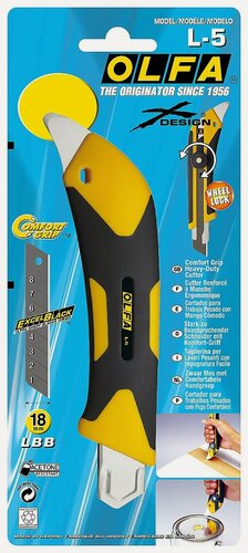 Изображение товара Трещоточный нож OLFA 18 см (OL-L-5), монтажный, 8 сменных лезвий