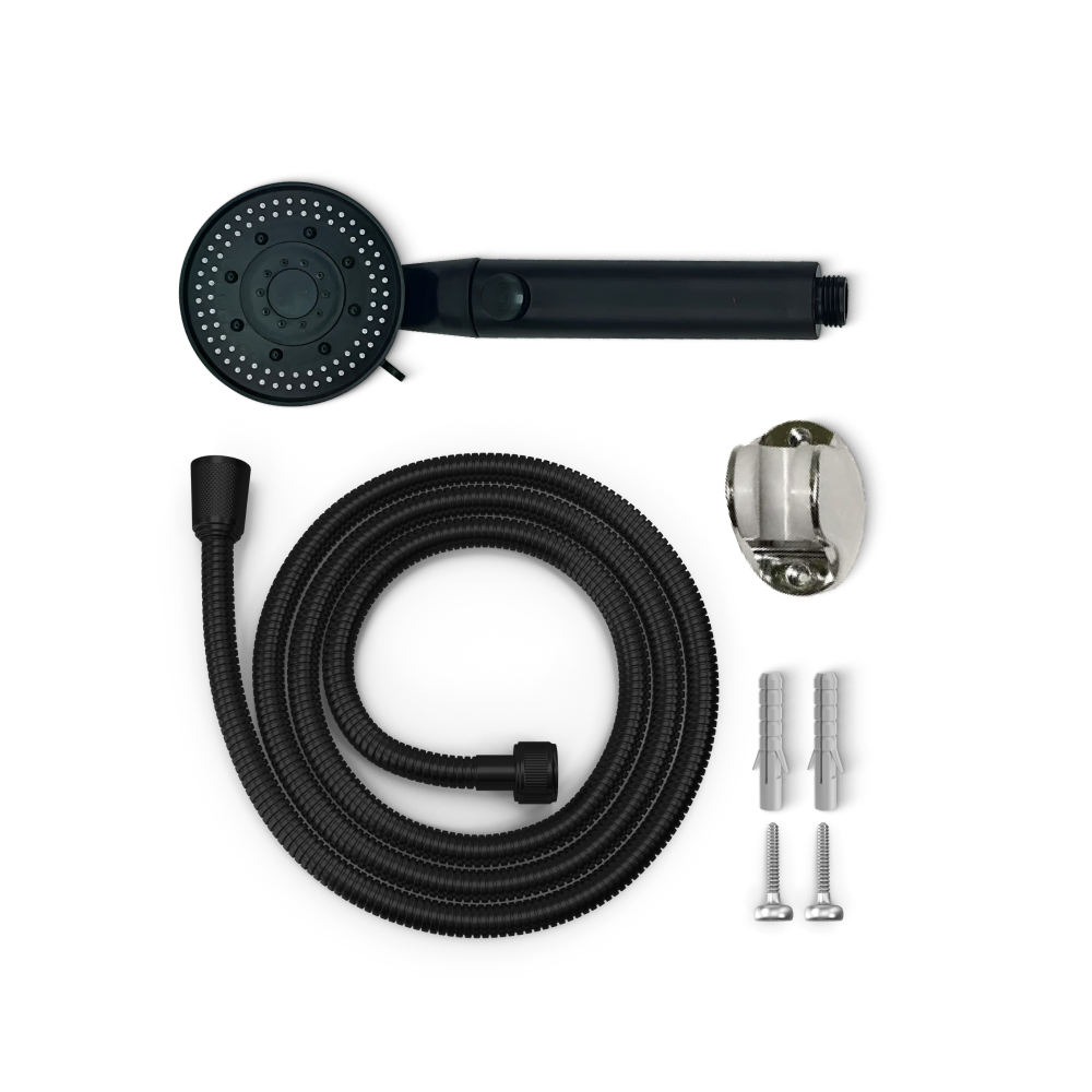 Лейка для душа со шлангом Homium Soul 04 (черная, круглая, диаметр лейки 9 см, длина шланга 133 см)