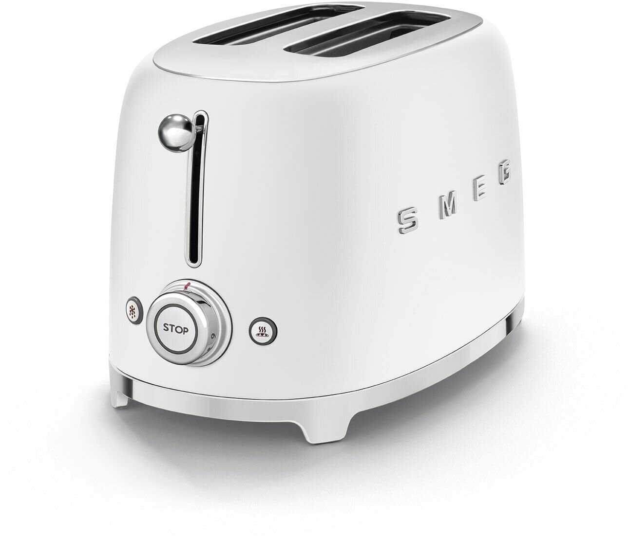 Тостер Smeg TSF01WHEU белый, стиль 50-х г. г, 2 ломтика, корпус из нержавеющей стали, 6 уровней поджаривания