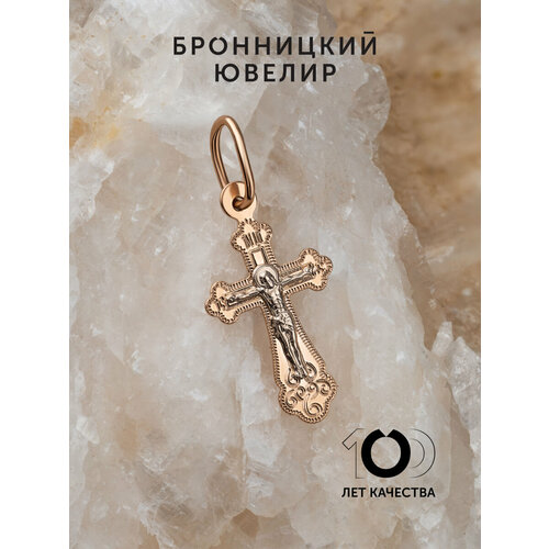 фото Крестик бронницкий ювелир, красное золото, 585 проба