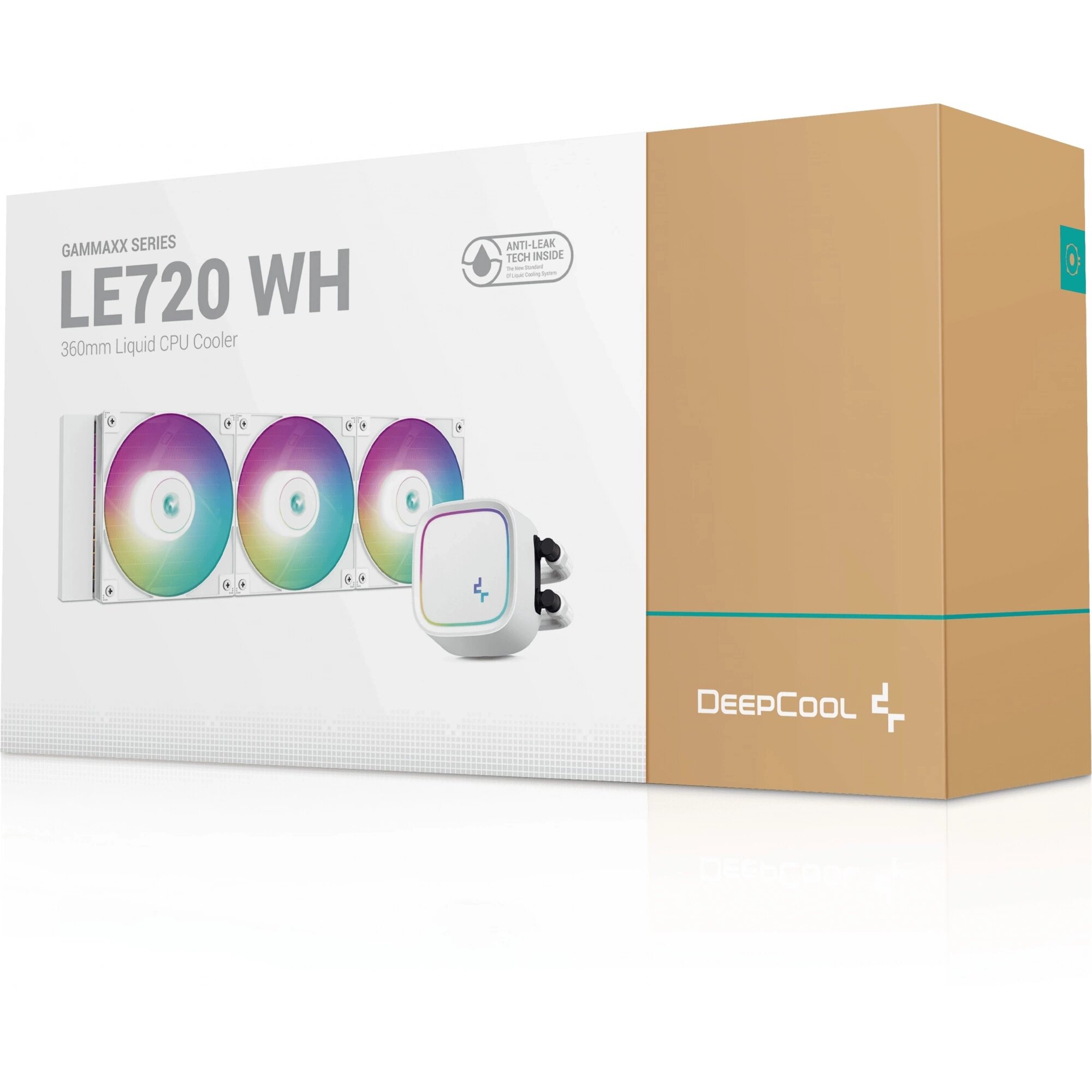 Система жидкостного охлаждения Deepcool LE720 W ARGB, PWM, для процессора, белый — фото 1
