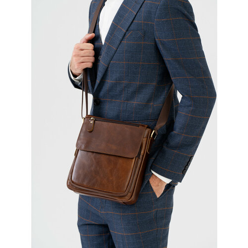 Сумка мессенджер Daniele Riccardi коричневый 6485₽