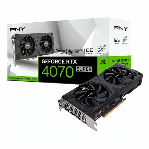 Видеокарта PNY RTX 4070 SUPER 12GB VERTO Dual Fan Edition DLSS 3 VCG4070S12DFXPB1-O 84999₽