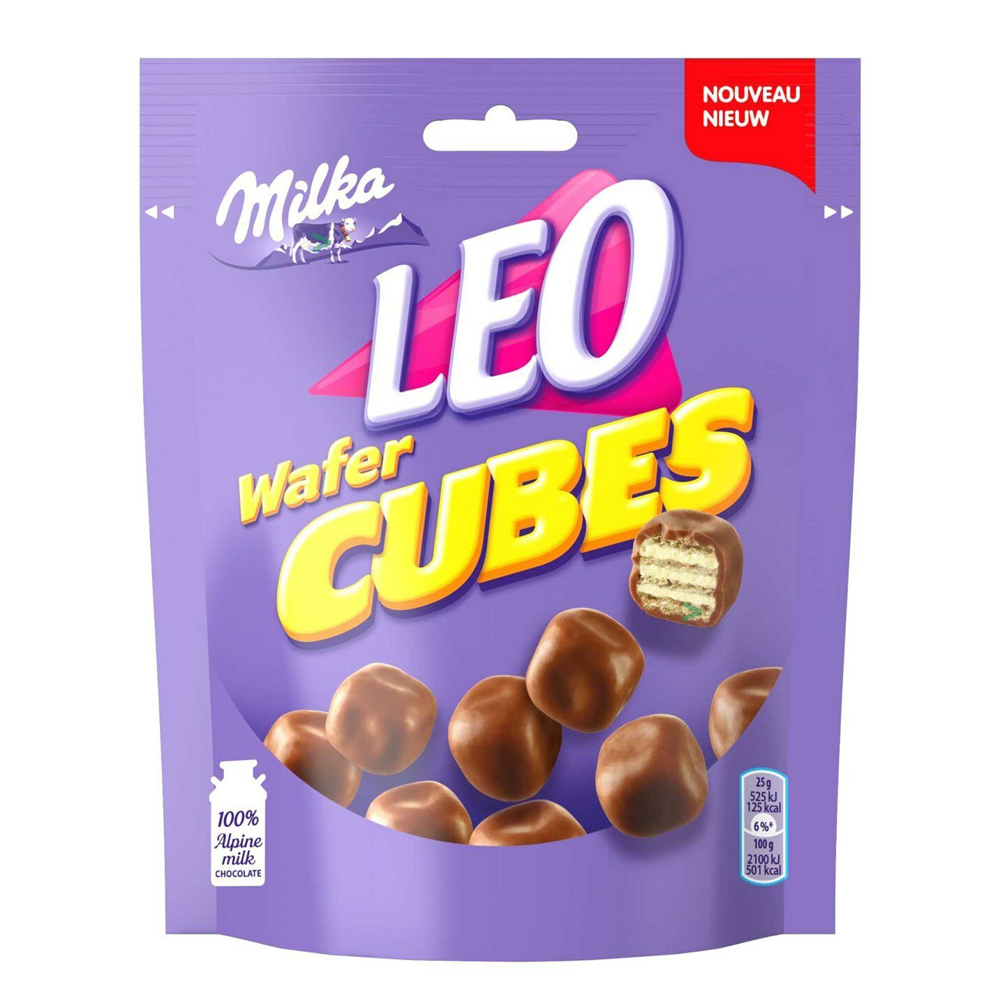 Вафельные молочные шарики Milka LEO WAFER CUBES, 150 гр (Бельгия)