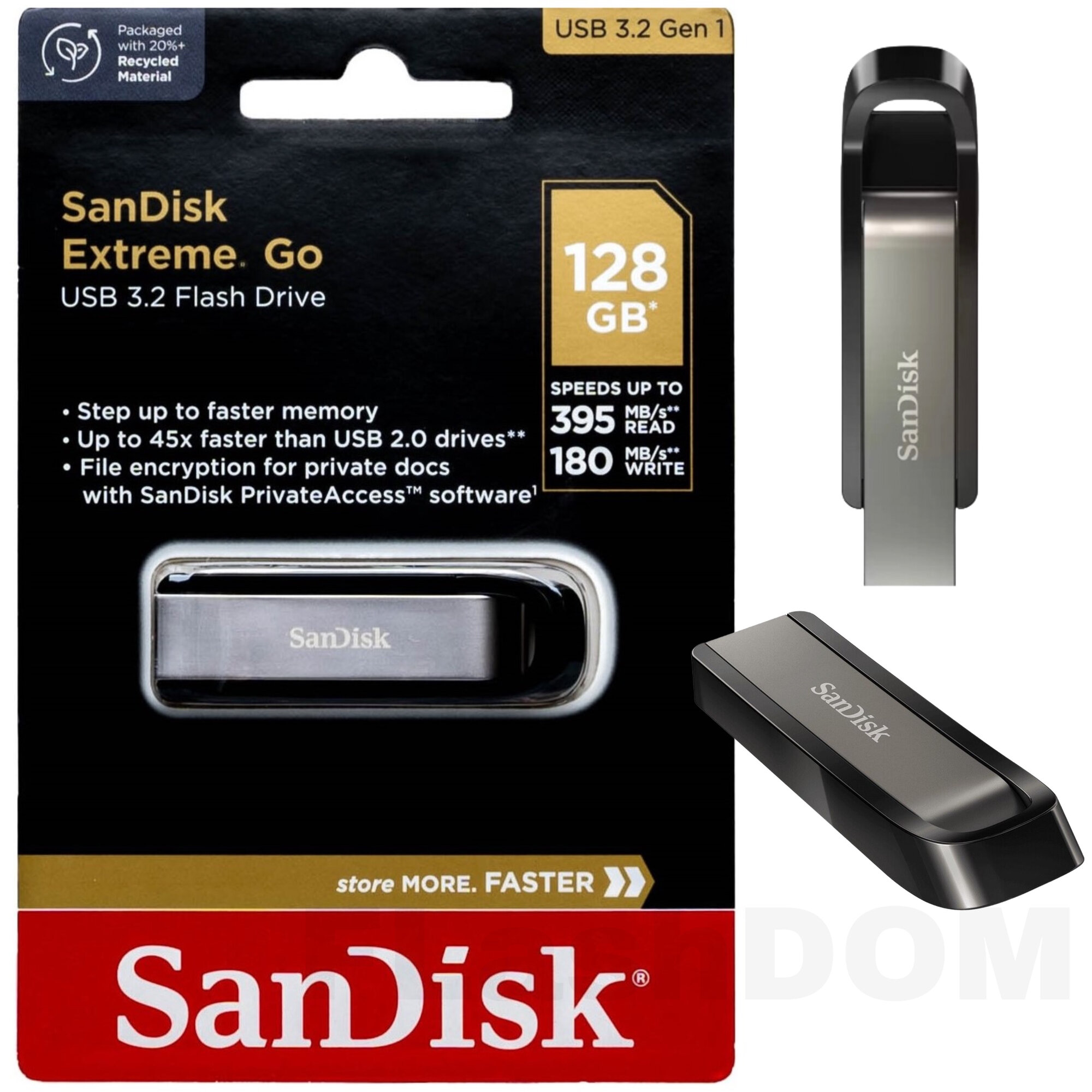 Флеш-накопитель SanDisk USB 3.2 Flash Drive 128 ГБ Extreme Go Type A