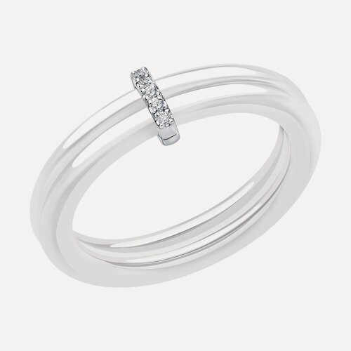 Изображение товара Кольцо дорожка, белое золото, 585 проба, бриллиант, керамика