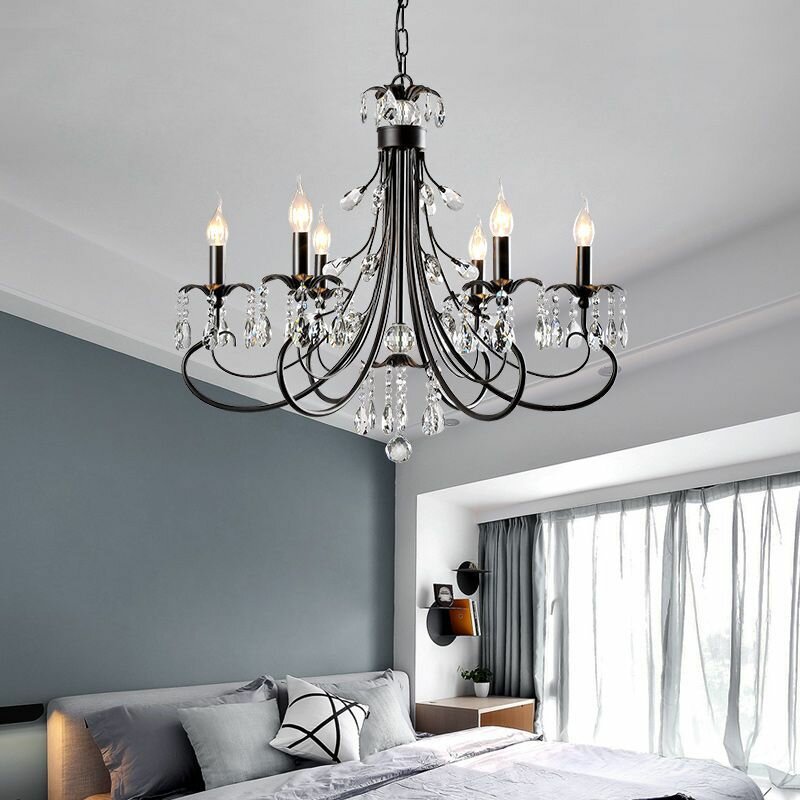 Люстра E14*6 Light BD-D6635 черная Диаметр 750 * Высота 590 мм для гостиной спальни столовой