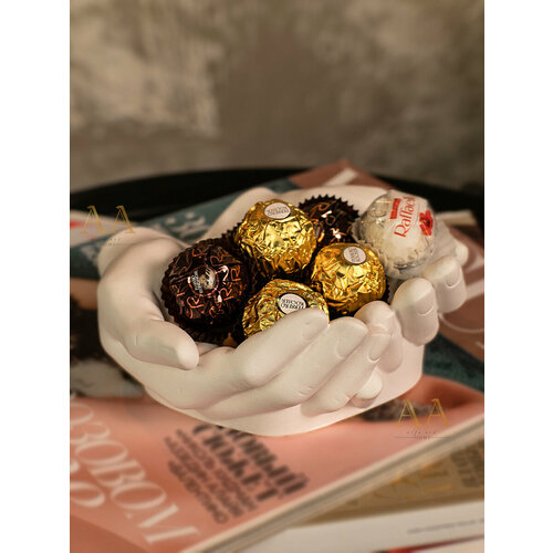 Статуэтка для интерьера Руки Давида подставка Ладони из гипса