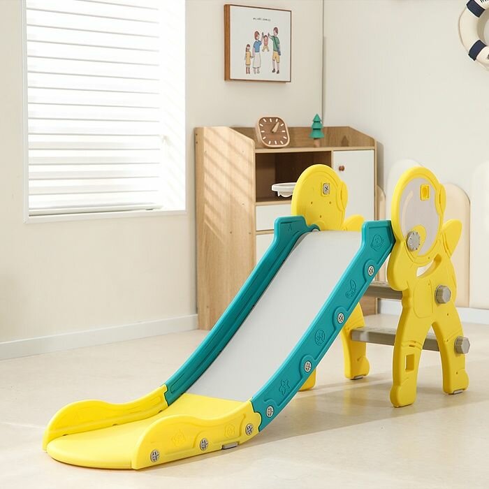 Детская горка Oubaoloon "Астронавт", желтая, пластик (UT0110)