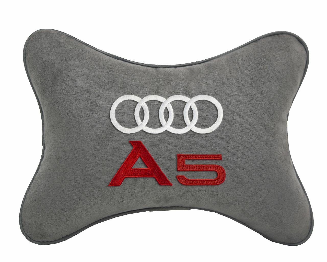 Подушка на подголовник автомобильная светло-серая алькантара AUDI A5