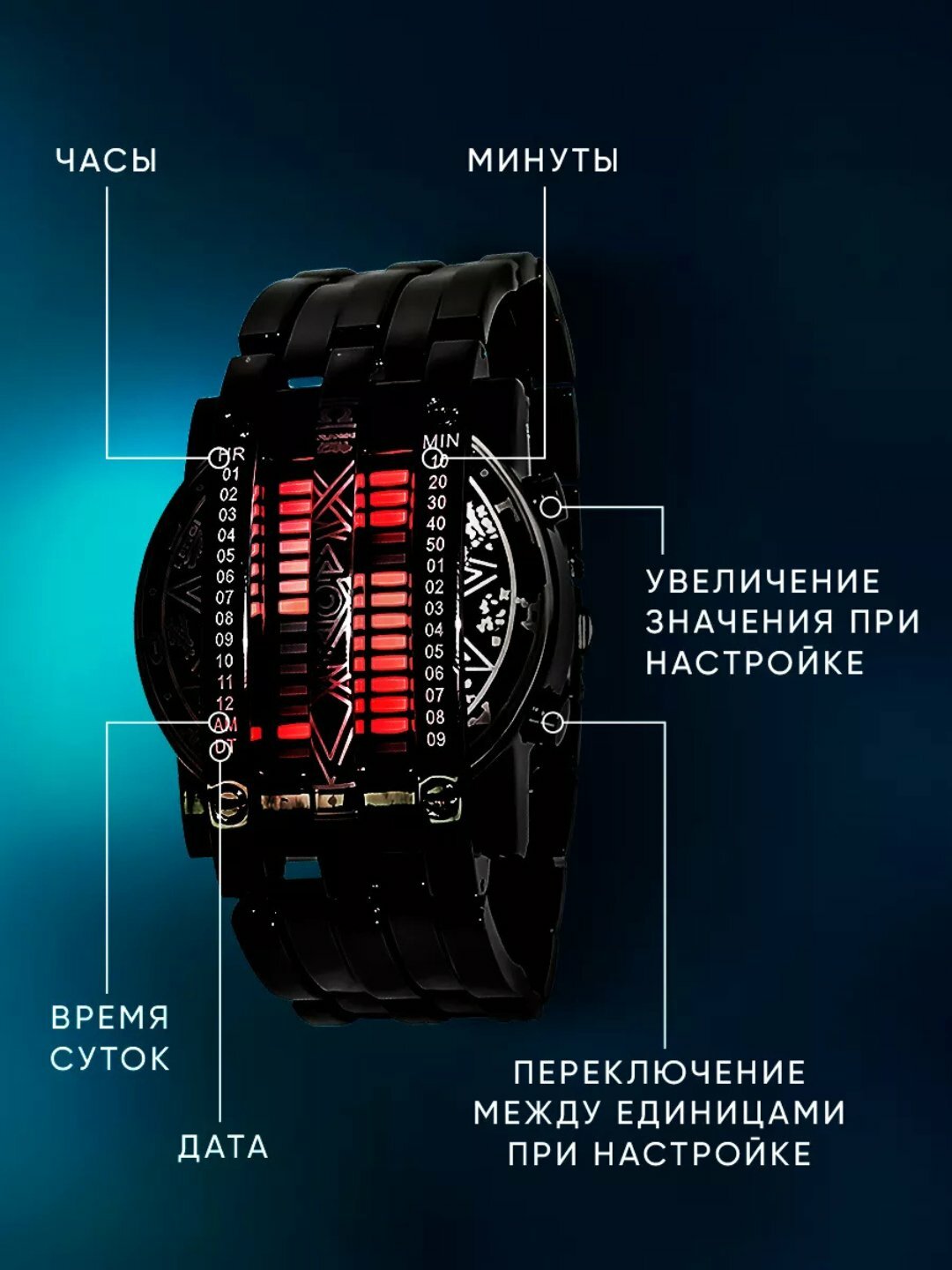 Наручные часы, черный — фото 1