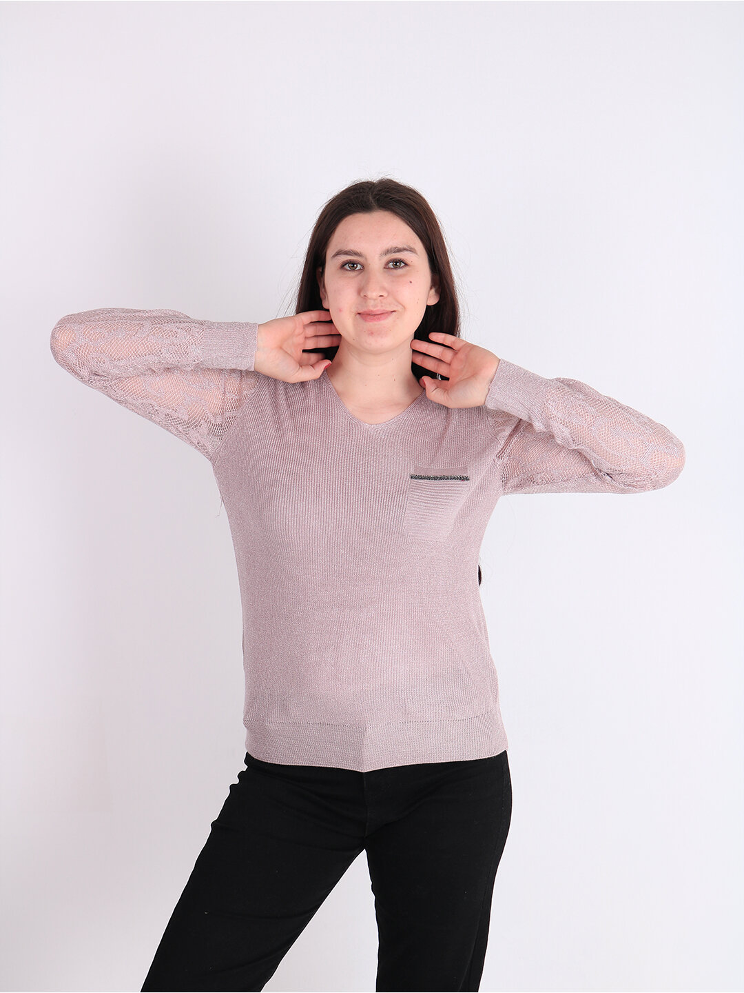 Свитер размер One Size, , пудровый — фото 1