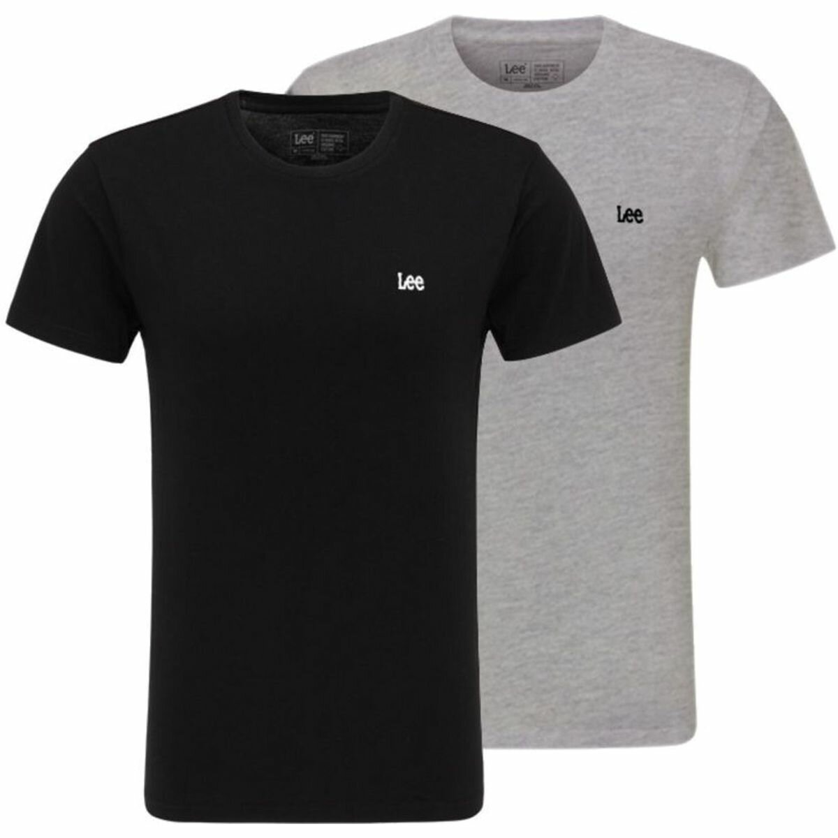 Футболка Lee Men Twin Pack Crew, размер M, черный/серый
