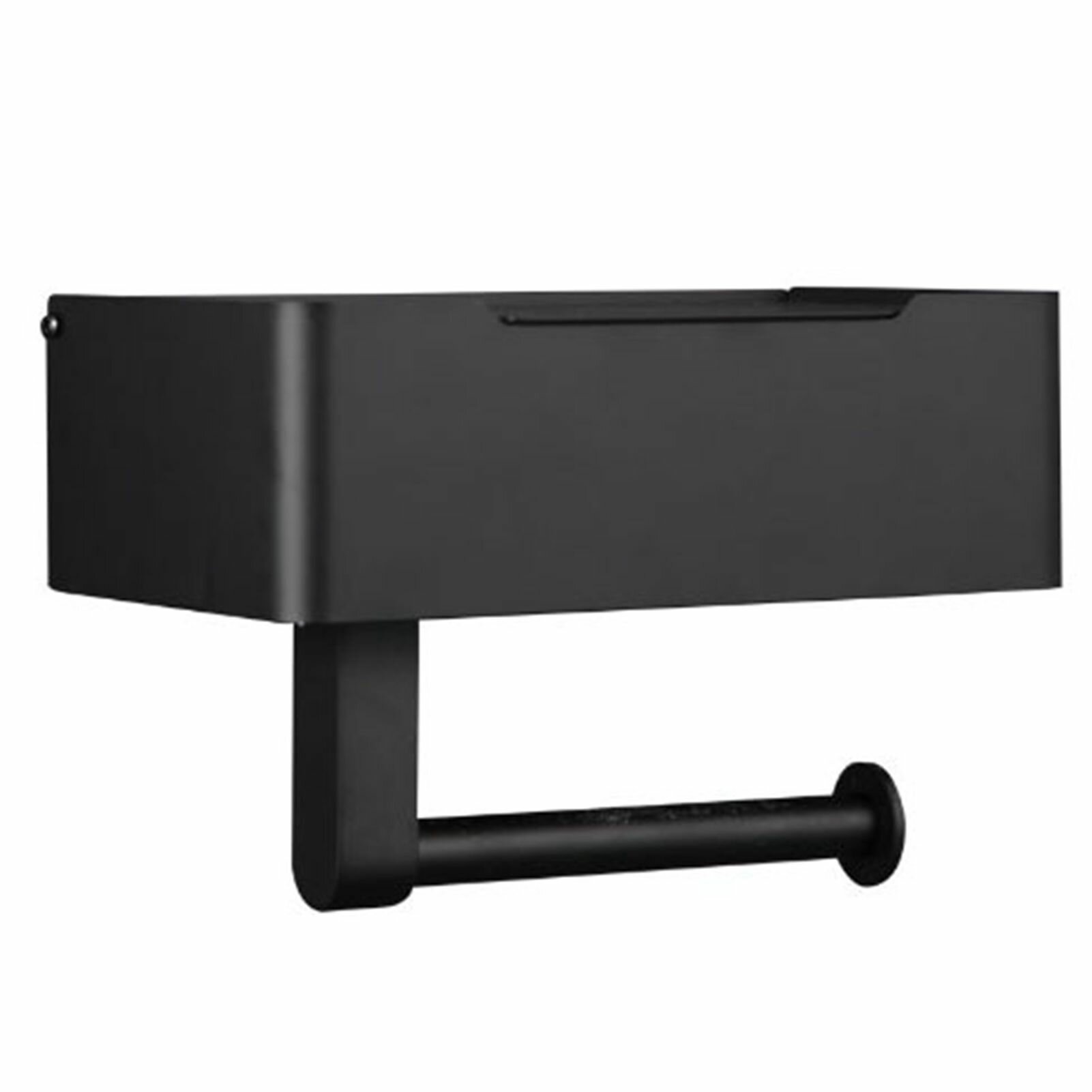 Черная коробка для салфеток из нержавеющей стали с держателем рулона бумаги органайзер для туалетной бумаги без перфорации