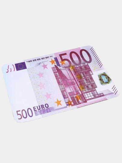 Коврик для компьютерной мыши "Купюры", в форме долларов и евро, красный — фото 1