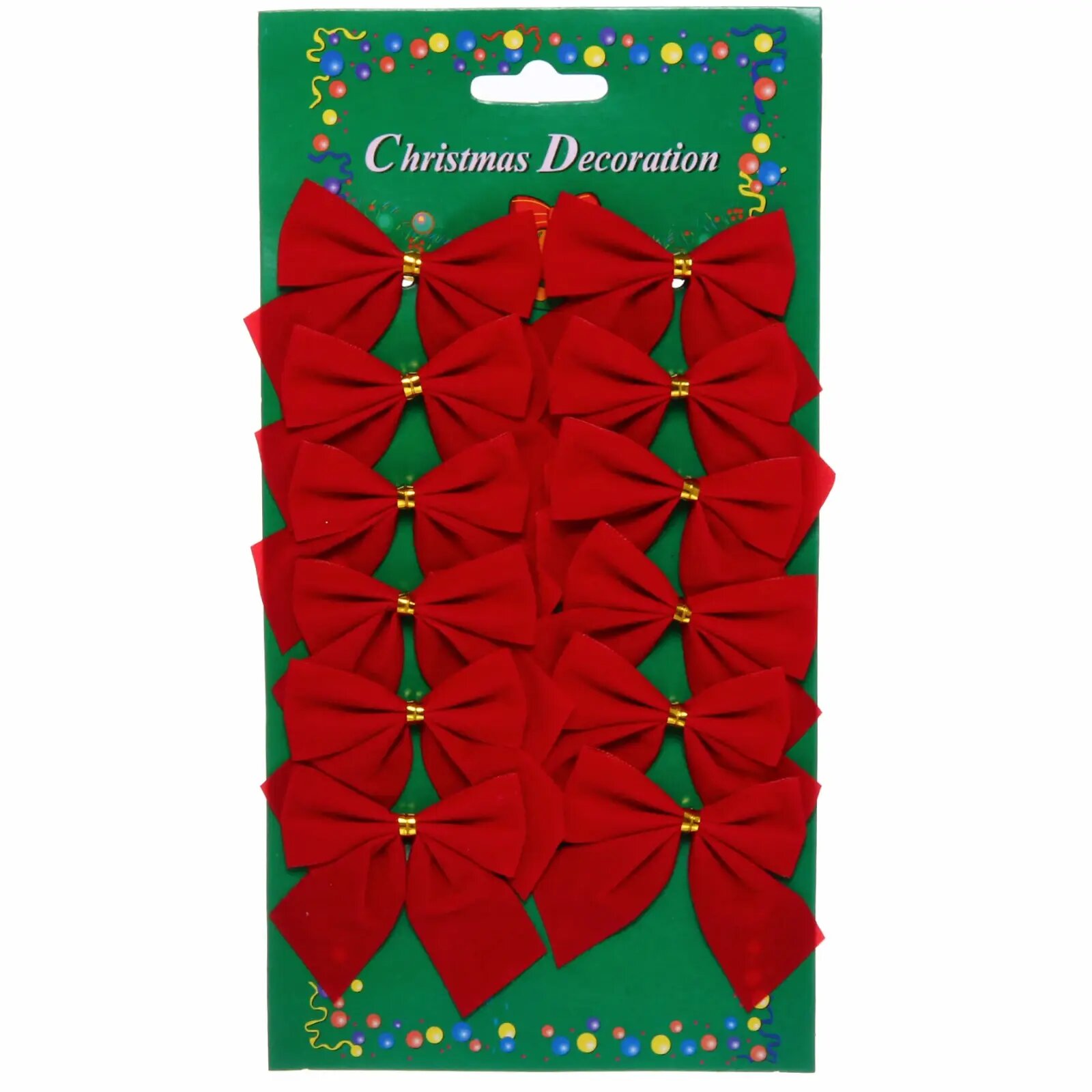 Бант на ёлку  Красный Бархат  5см  12 шт  текстиль  праздничный декор