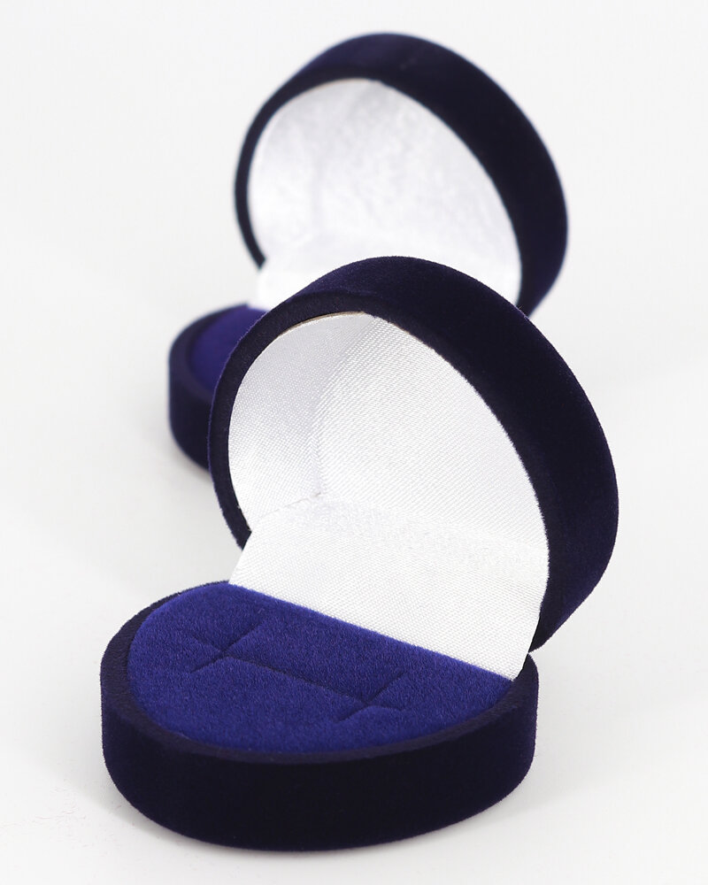 Футляр «Романтика» — малое сердечко флокированный пластик под кольцо / серьги