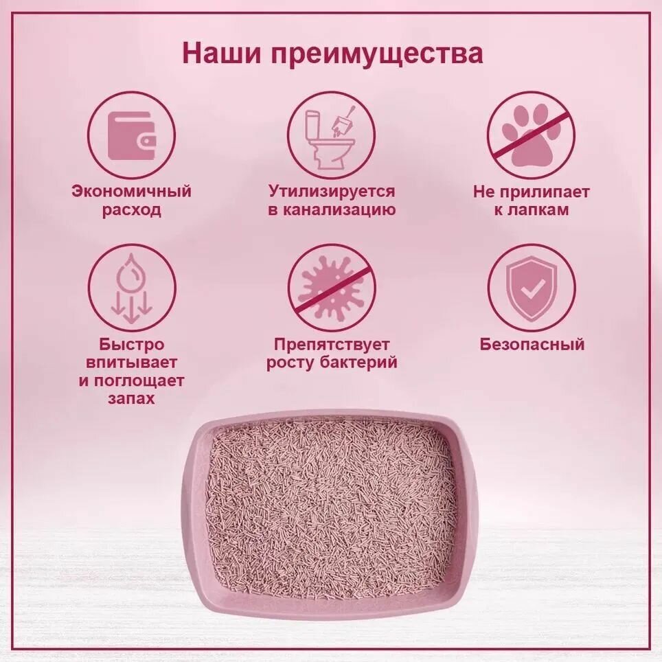 Наполнитель для кошачьего туалета HOMECAT эколайн сакура наполнитель комкующийся для туалета кошек (12 л) — фото 1