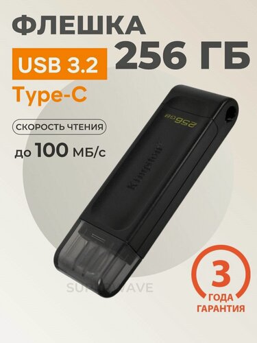 Изображение товара Флешка USB Type-C 256 ГБ Kingston DT 70 USB 3.2 gen.1 (DT70/256GB)