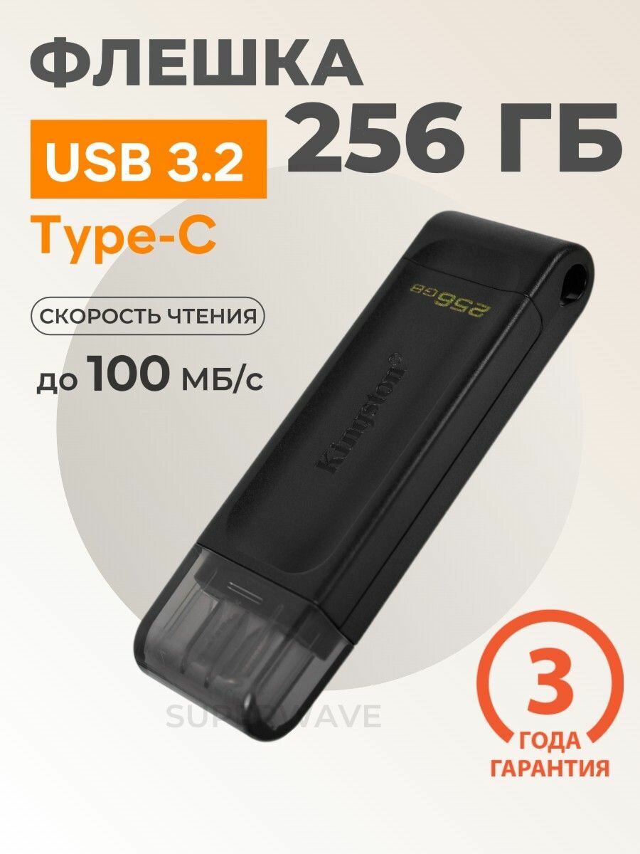 Флешка USB Type-C 256 ГБ Kingston DT 70 USB 3.2 gen.1 (DT70/256GB)