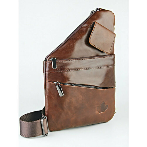 Сумка барсетка HIDEON, фактура гладкая, черная кожа