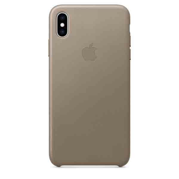 Чехол iPhone XS Max Leather Case - Taupe // .