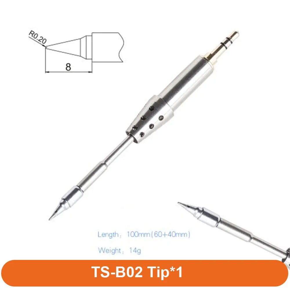 Оригинальные запасные наконечники для паяльника TS1C TS80, беспроводная паяльная станция, сварочные наконечники, аксессуары, зеркальные, TS-B02