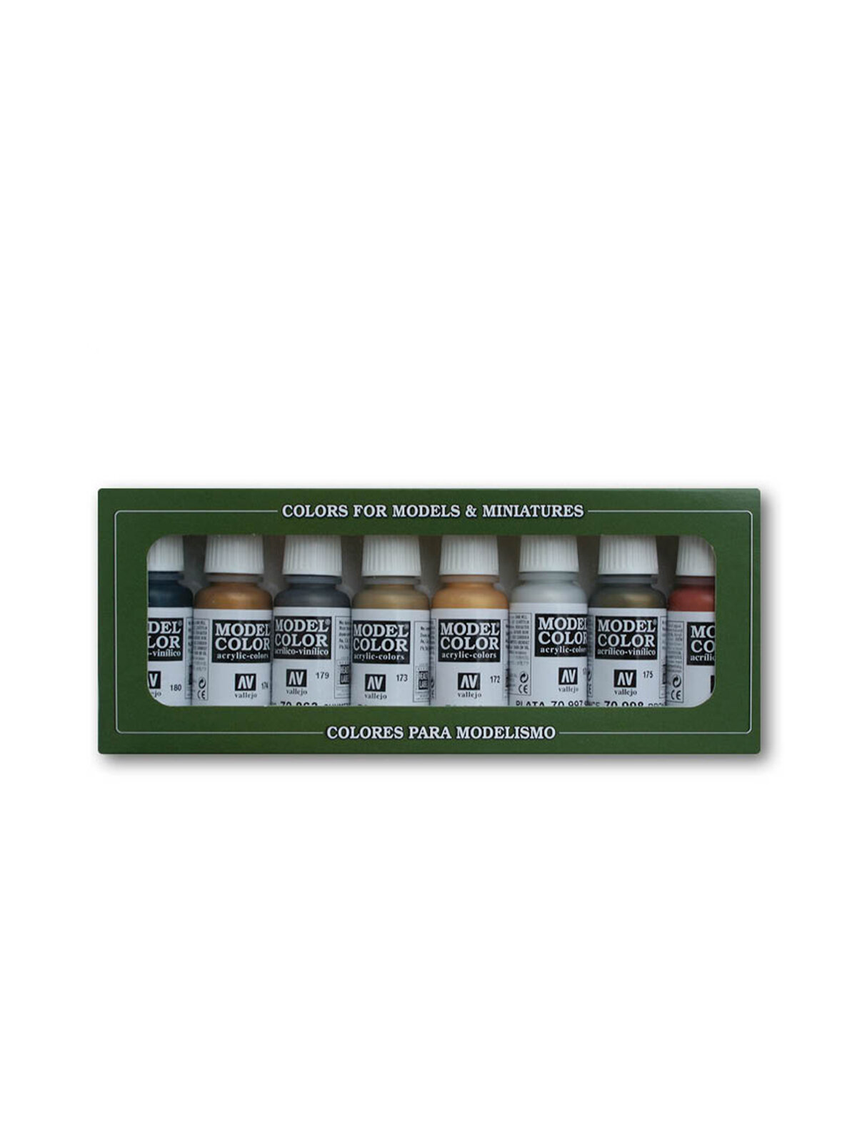 Набор акриловых красок Vallejo серии Model Color - Metallic Colors 70118, 8 шт по 17 мл