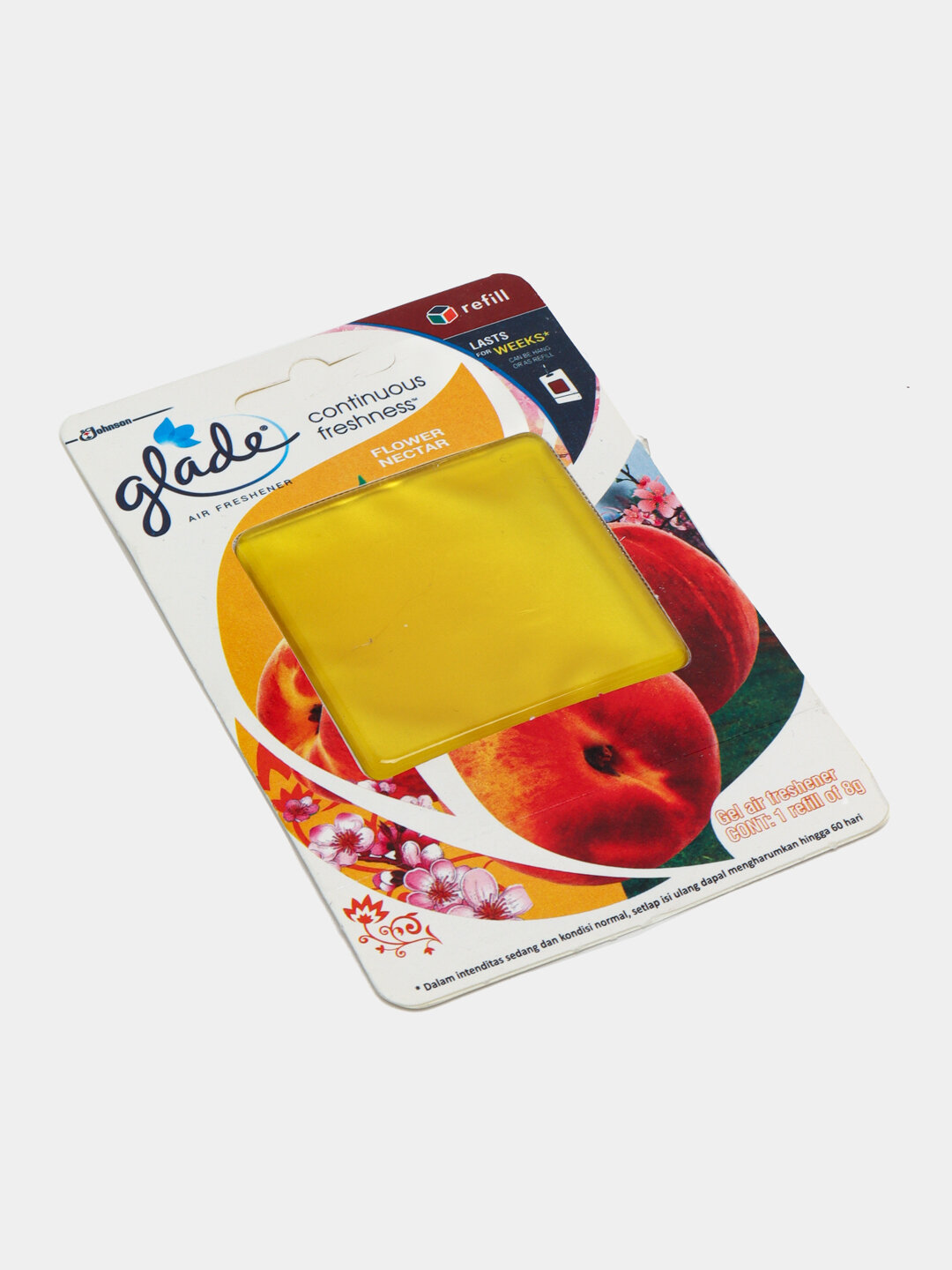 Гелевый ароматизатор Glade "Flower Nectar", освежает воздух до 30 дней, 8 г