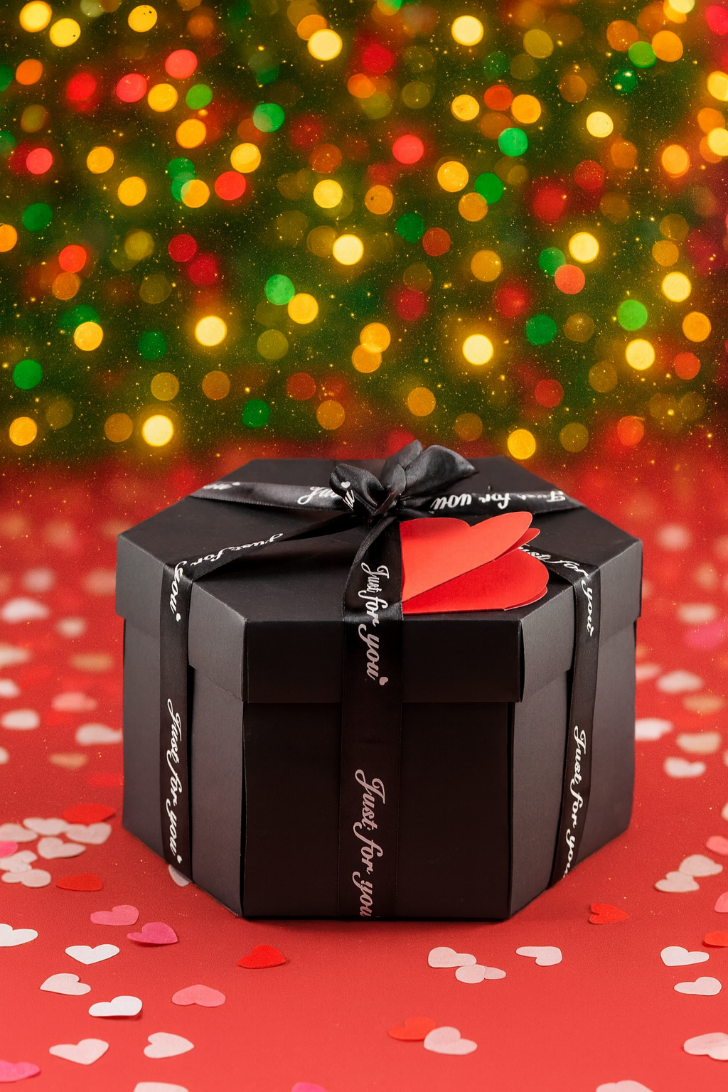 Коробка сюрприз распадающаяся черная подарочная упаковка раскладушка D'Mari