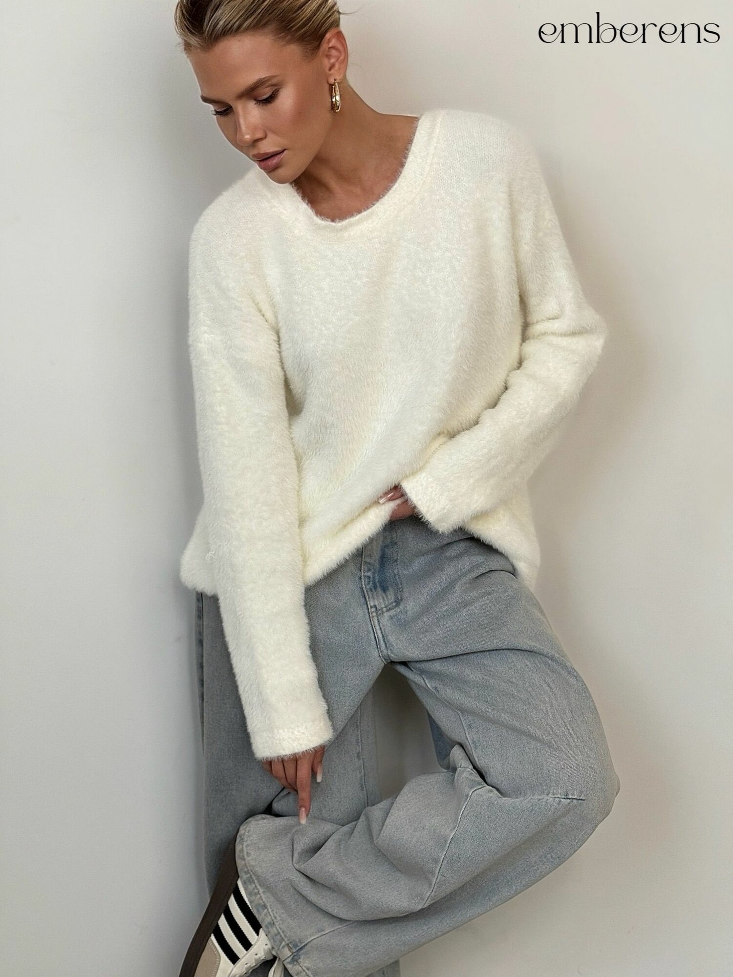 Джемпер EMBERENS Осень-зима 2025, размер One size, молочный