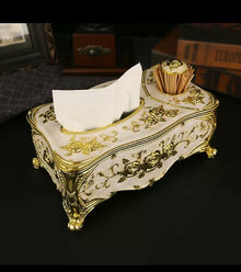 Салфетница с зубочистками Limon на стол с крышкой, для кухни, интерьерная, золотистая 1шт