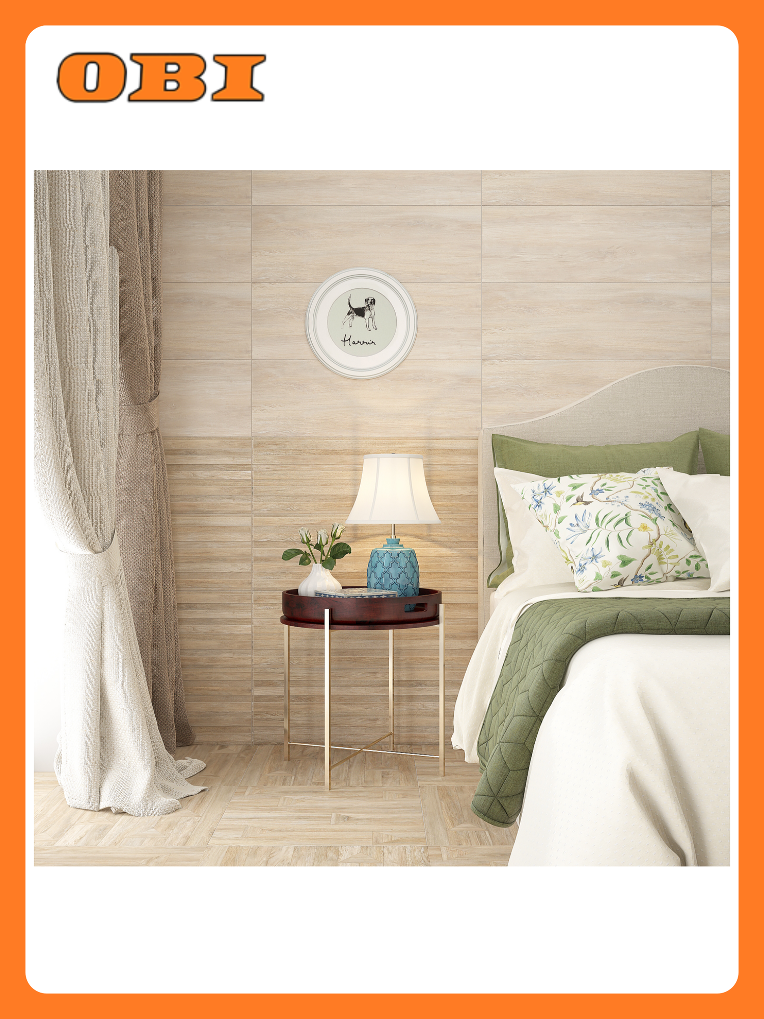 Керамическая плитка Керамин Бунгало бежевая 90x30 см