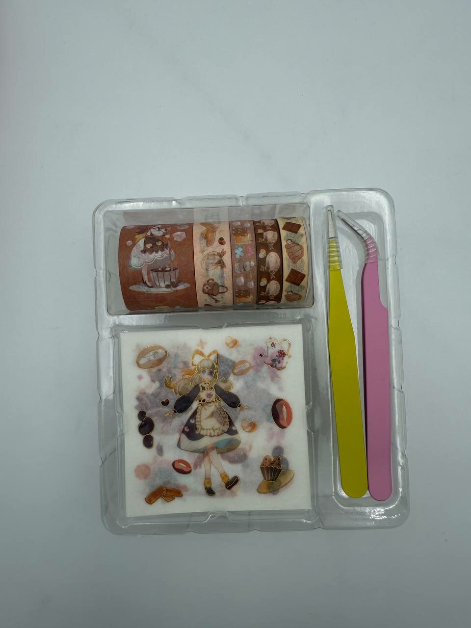 Набор для скетчинга и декора “Magic Girl” — декоративные скотчи, милые наклейки и гелевая ручка в подарочной коробке