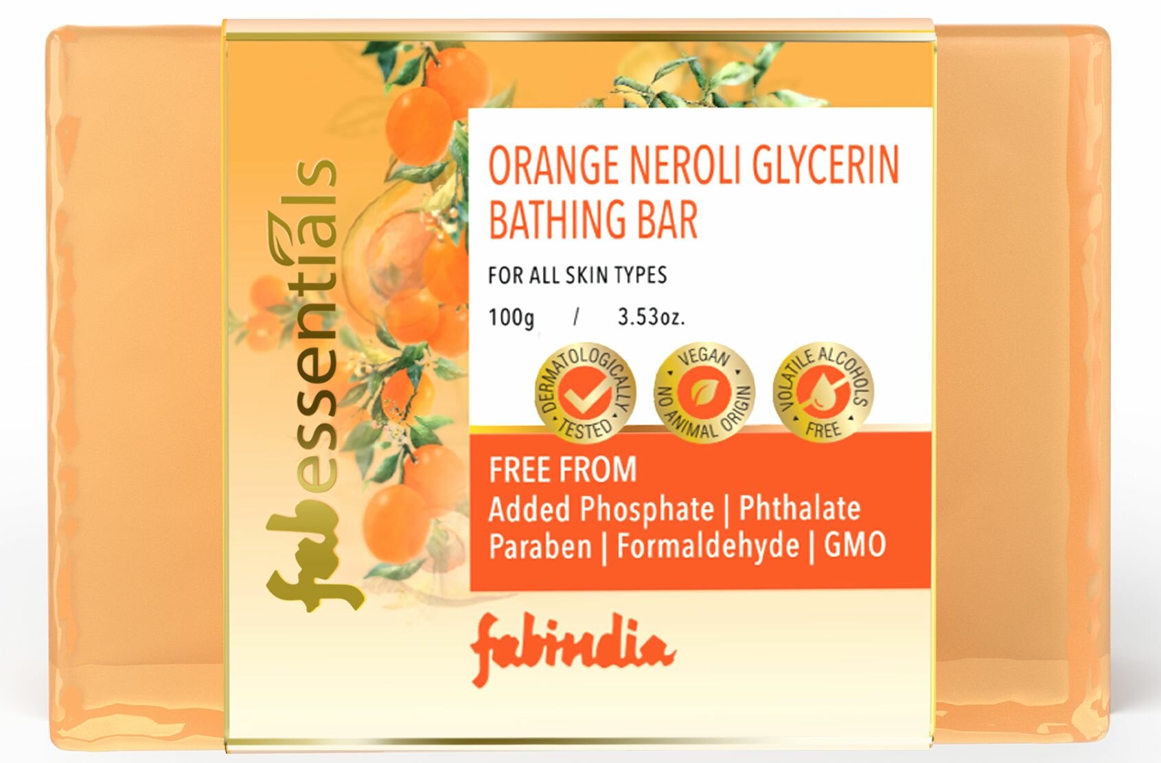 Мыло глицериновое апельсин нероли Fabessentials Bathing Bar 100 г