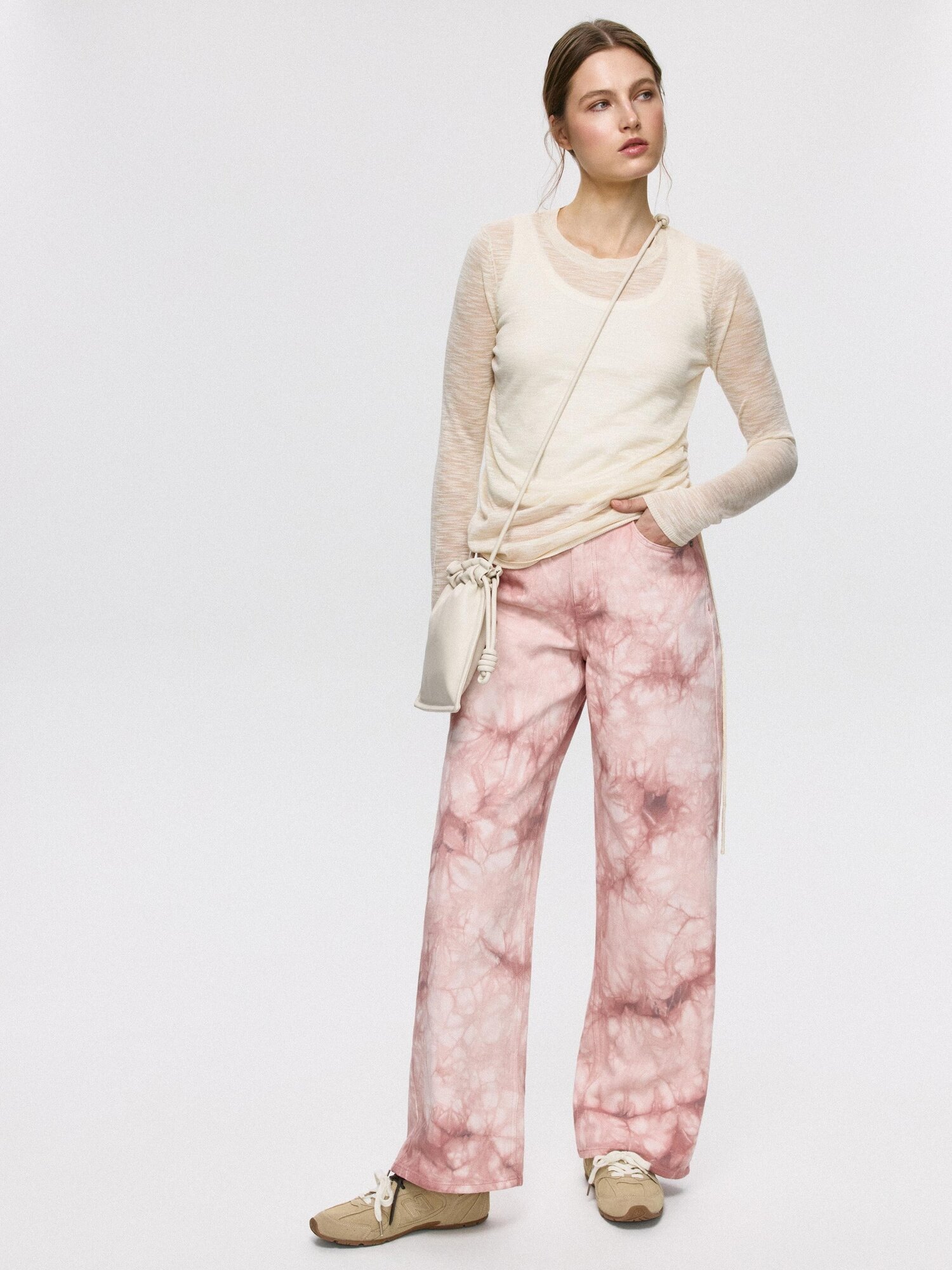 Джинсы широкие Sela, размер XL INT, светло-розовый — фото 1