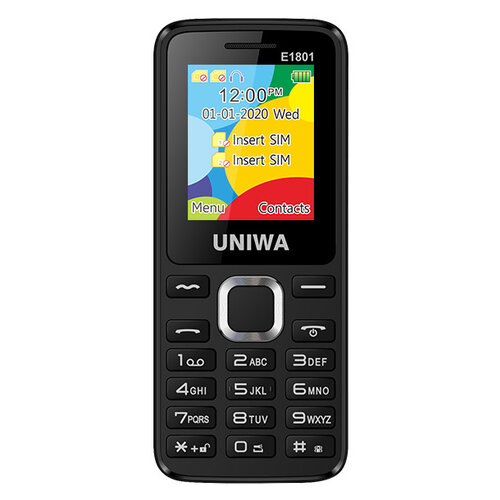 Телефон UNIWA E1801 Dual SIM 2 SIM black 150000₽