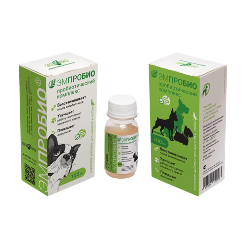 Кормовая добавка ГринКо Эмпробио пробиотический комплекс для собак 100 мл кормовая добавка для собак эмпробио 0 1л