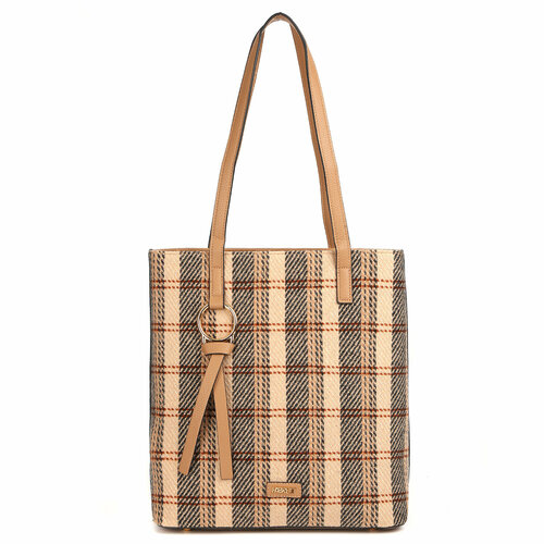 фото Сумка шоппер fabretti fr44866-13, фактура рельефная, бежевый