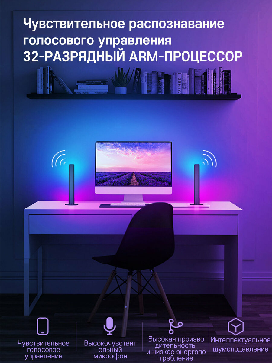 LED светильники RGB 2шт, цветная лампа, неоновая лампа RGB - фотография № 2