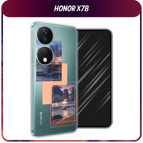 Силиконовый чехол на Honor X7B / Хонор X7B Sky collage, прозрачный силиконовый чехол на honor x7b хонор x7b cute girl collage прозрачный