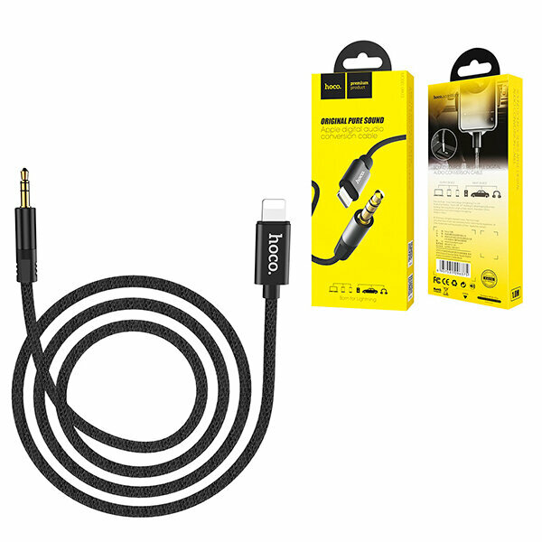 Адаптер Hoco UPA13 Sound Source Lightning - 3.5 Audio Cable Black (6957531096375) - фото №17