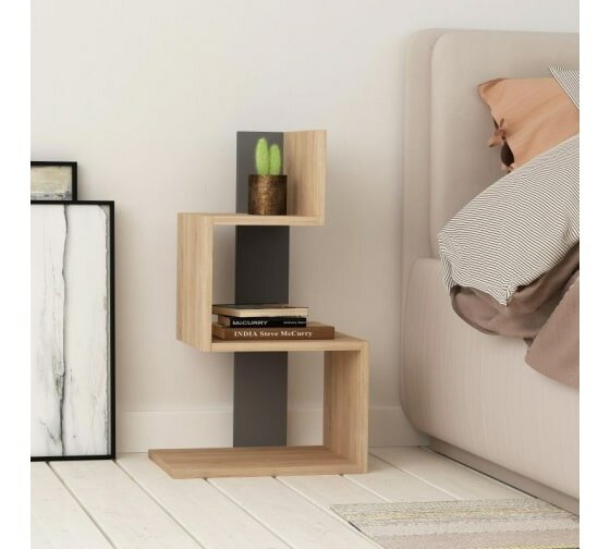 фото Книжная полка-приставной столик DМ Art сканди/ напольная полка/ цветочная полка