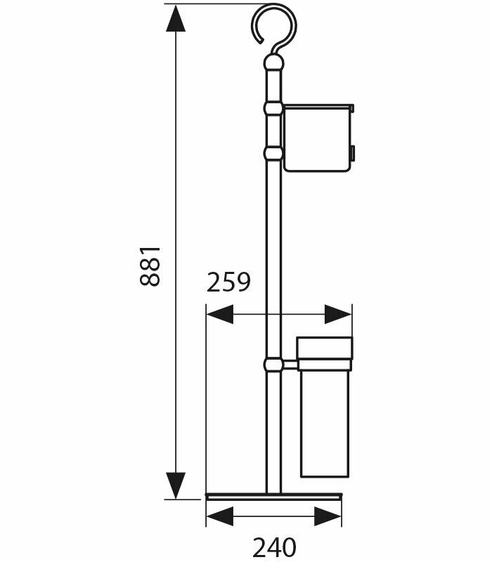 KH-4610 Напольный держатель запасной туалетной бумаги и ершика KAISER бронза (нерж)