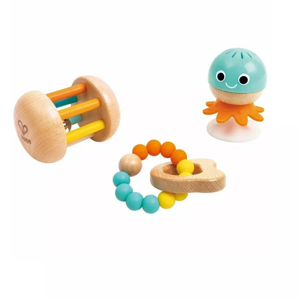 Набор игрушек погремушек HAPE для малышей Сенсорный 3 предмета E0126_HP