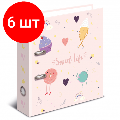 Комплект 6 штук, Папка-регистратор Attache Selection SWEET LIFE 80 мм