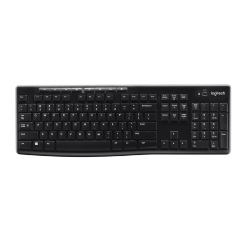 Logitech Клавиатура беспроводная Logitech K270 латиница (без кириллицы) (приемник Unifying, 2 батарейки AAA) (арт. 920-003058, M/N: Y-R0015 / C-U0007) набор клавиатура мышь logitech wireless combo mk270 920 004518