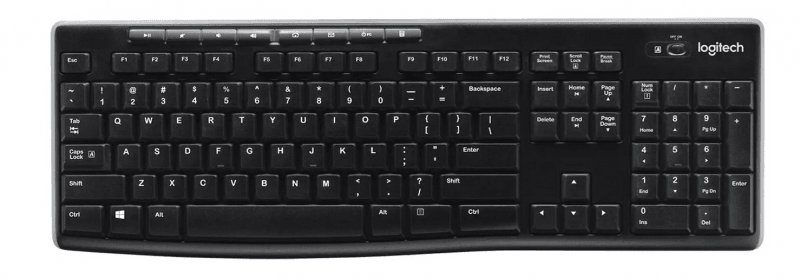 Logitech Клавиатура беспроводная Logitech K270 латиница (без кириллицы) (приемник Unifying, 2 батарейки AAA) (арт. 920-003058, M/N: Y-R0015 / C-U0007)